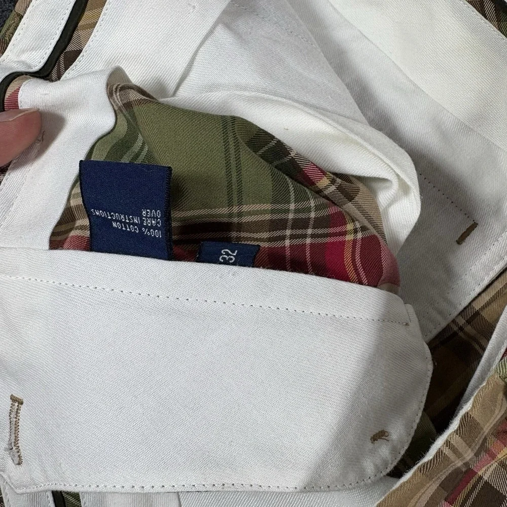 POLO Golf Ralph Lauren Men's 32x10 Shorts Madras Plaid Links Fit Flat Front Prep